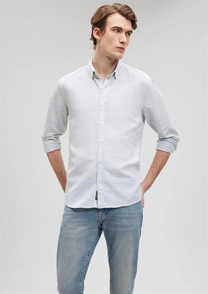 Mavi Uzun Kol Küf Yeşili Gömlek