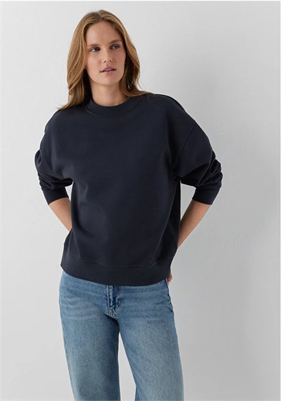 Mavi Yuvarlak Yaka Basıc  Kadın Sweatshirt 1S10576-70499
