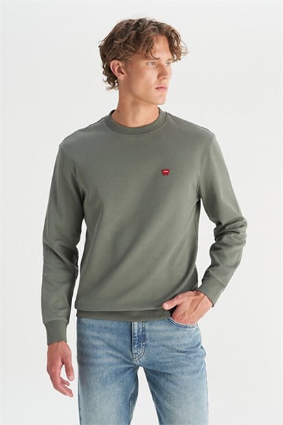 Wrangler Erkek Patch Logo Sweatshirt GW2520255801