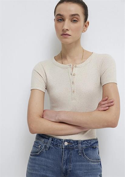 Mavi Basic Yulaf Melanj Kadın T-Shirt 1613806-80084