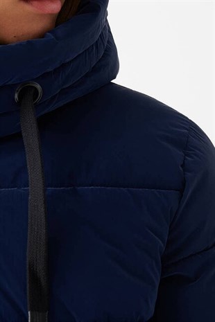 Mavi Kapüşonlu Lacivert Kadın Ceket   1110043-81774