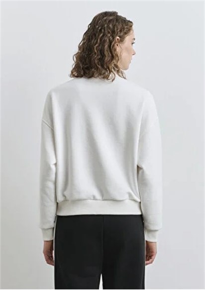 Mavi Logo Baskılı Yarım Fermuar Kadın Sweatshirt-1S10373-70057