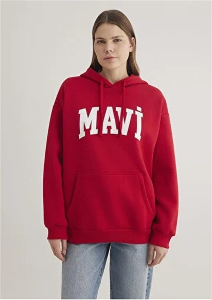 Mavi Logo Bakılı Kadın Oversize Sweatshirt-1600361-86417