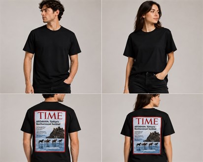 Ardahan Time Dergi Özel Baskılı Unisex Tişört