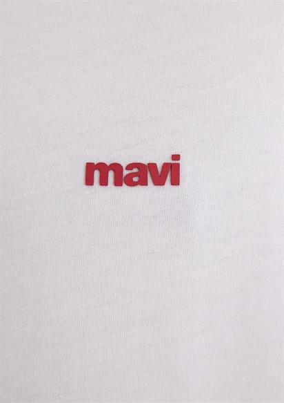 Mavi Baskılı  Beyaz Erkek T-Shirt 0612216-620