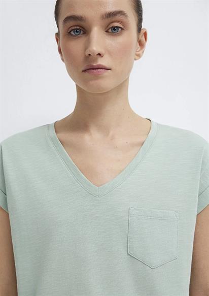 Mavi V Yaka Basıc Kadın T-Shirt 1600961-71780