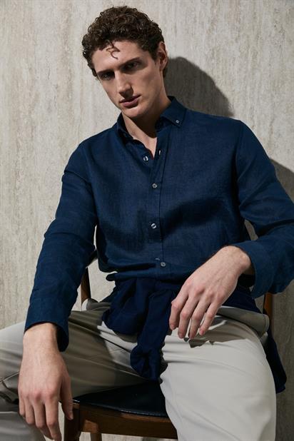 Lufian Pitaya Erkek Keten Gömlek Comfort Fit-111010654