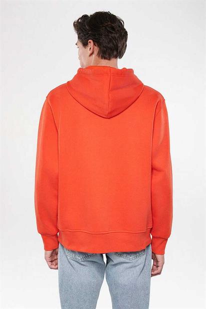 Mavi Kapüşonlü Erkek Sweatshirt Canlı Kırmızı 065809-70481