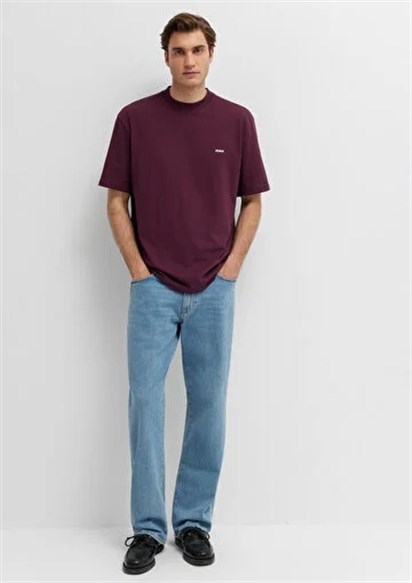 Mavi Mavi Baskılı  Şarap Bordo Erkek T-Shirt 0612216-70434