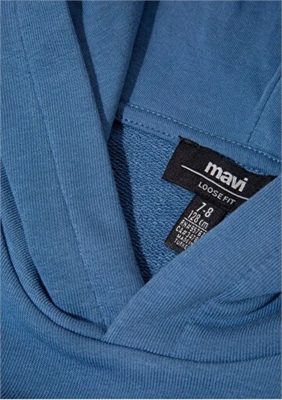 Mavi Mavi Logo Baskılı Kapşonlu  Çocuk Sweatshirt 6S10143-83767