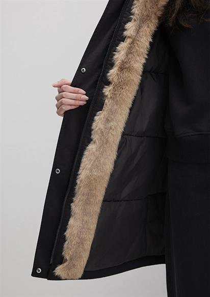 Mavi Kapişonlu Parka Siyah Kadın Mont 1110786-900