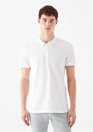 Mavi Polo Tişört Beyaz 063247-27879