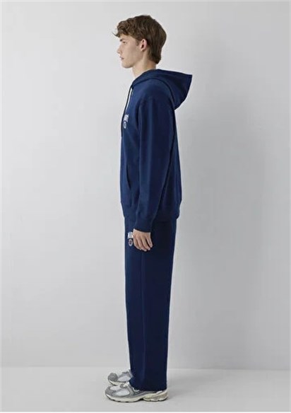 Mavi Kapüşonlu Logo Erkek Sweatshirt 0S10656-89353