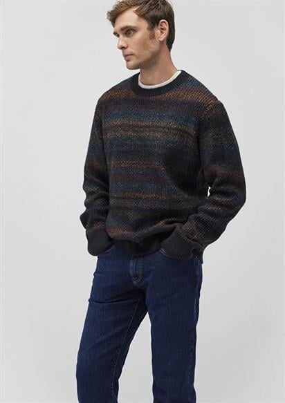 Mavi Çizgili Erkek Kazak