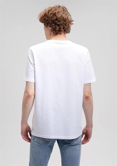 Mavi Miav Baskılı  Beyaz Erkek T-Shirt 067153-620