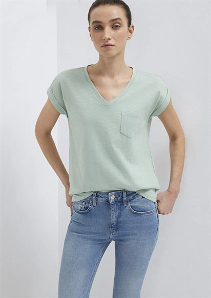 Mavi V Yaka Basıc Kadın T-Shirt 1600961-71780