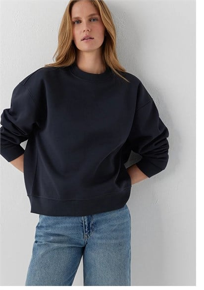 Mavi Yuvarlak Yaka Basıc  Kadın Sweatshirt 1S10576-70499