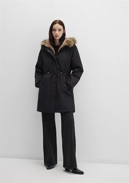 Mavi Kapişonlu Parka Siyah Kadın Mont 1110786-900