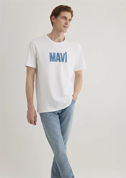 Mavi Logo  Beyaz Erkek T-Shirt 066842-620