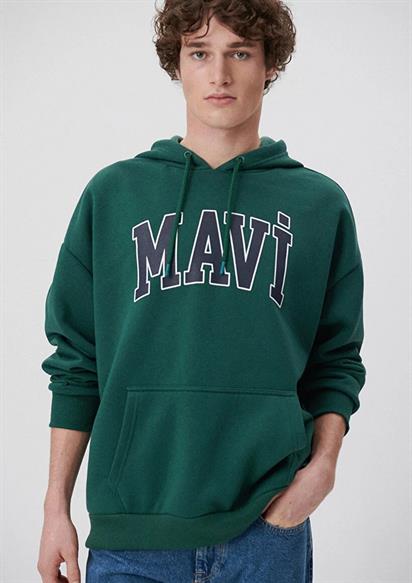 Mavi Logo Baskılı Erkek Sweatshirt