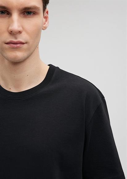 Mavi Bisiklet Yaka Tşört Siyah