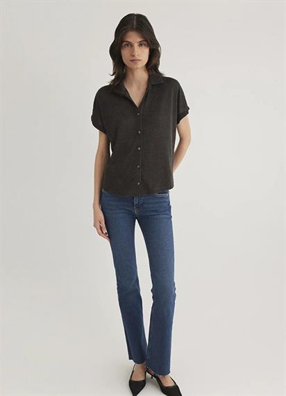 Mavi Kısa Kollu Polo Yaka  Kömür Kadın T-Shirt 1612142-70087