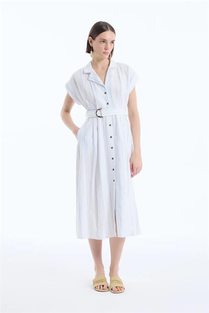 Quzu Çizgi Detaylı Elbise 25YELB00461