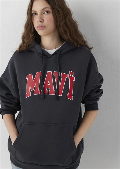 Mavi Logo Baskılı Kapüşonlu Kadın Sweatshirt 1600361-70499