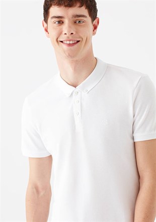 Mavi Polo Tişört Beyaz 063247-27879