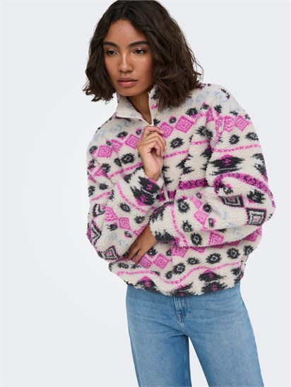Only Anne Aztec Teddy Kadın Sweatshirt 15267415