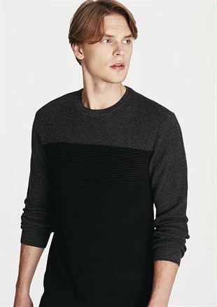 Mavi Erkek Kazak Siyah