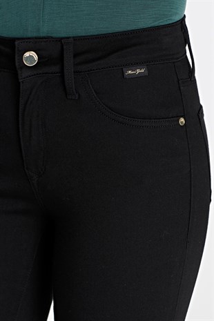 Mavi Adriana Ankle Black Gold Kadın Pantolon