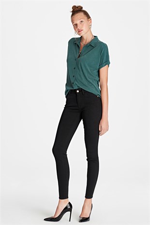 Mavi Adriana Ankle Black Gold Kadın Pantolon