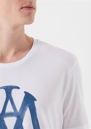 Mavi Mavi Logolu Beyaz Erkek Tişört