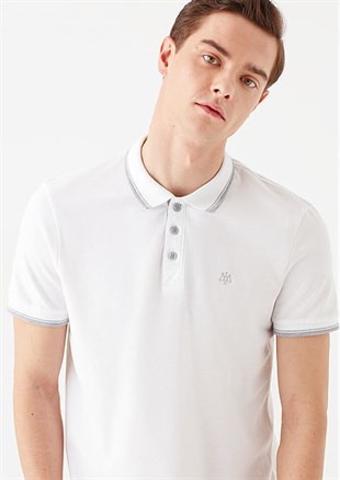Mavi Polo  Beyaz Erkek T-Shirt