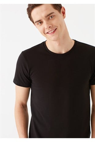 Mavi Stretch Erkek T-shirt Siyah