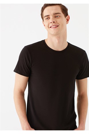 Mavi Stretch Erkek T-shirt Siyah