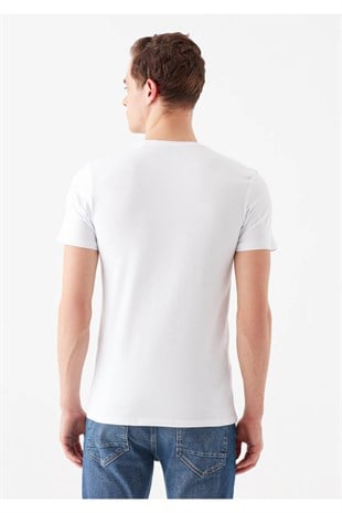 Mavi Stretch T-shirt  Beyaz
