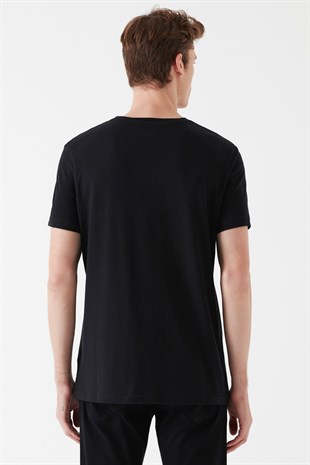 Mavi Tişört Siyah Erkek Tişört