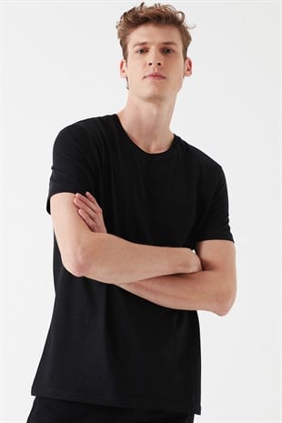 Mavi Tişört Siyah Erkek Tişört