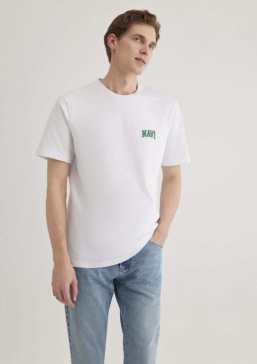 Mavi Logo  Beyaz Erkek T-Shirt 0611714-620