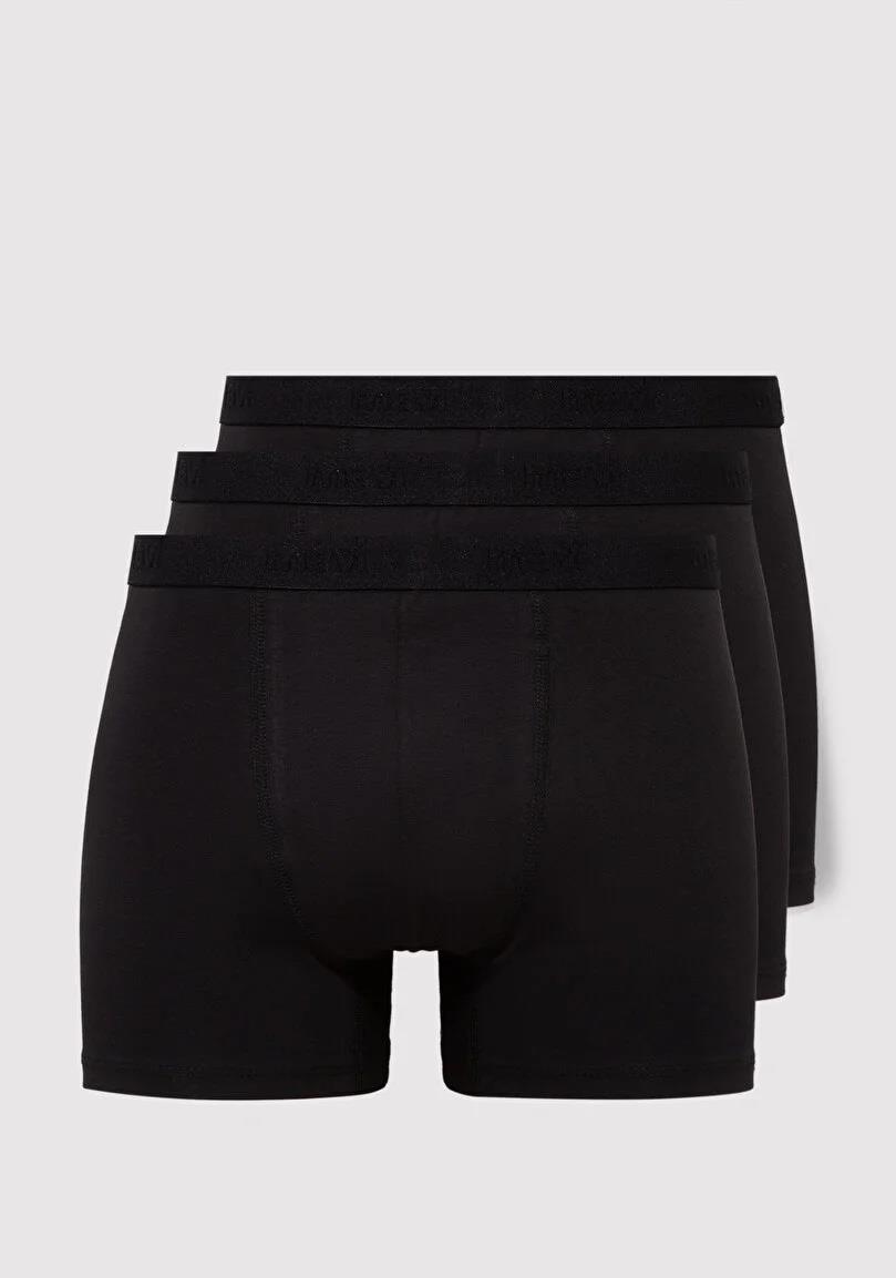 Mavi 3'Lü Paket Boxer Siyah 0911413-900