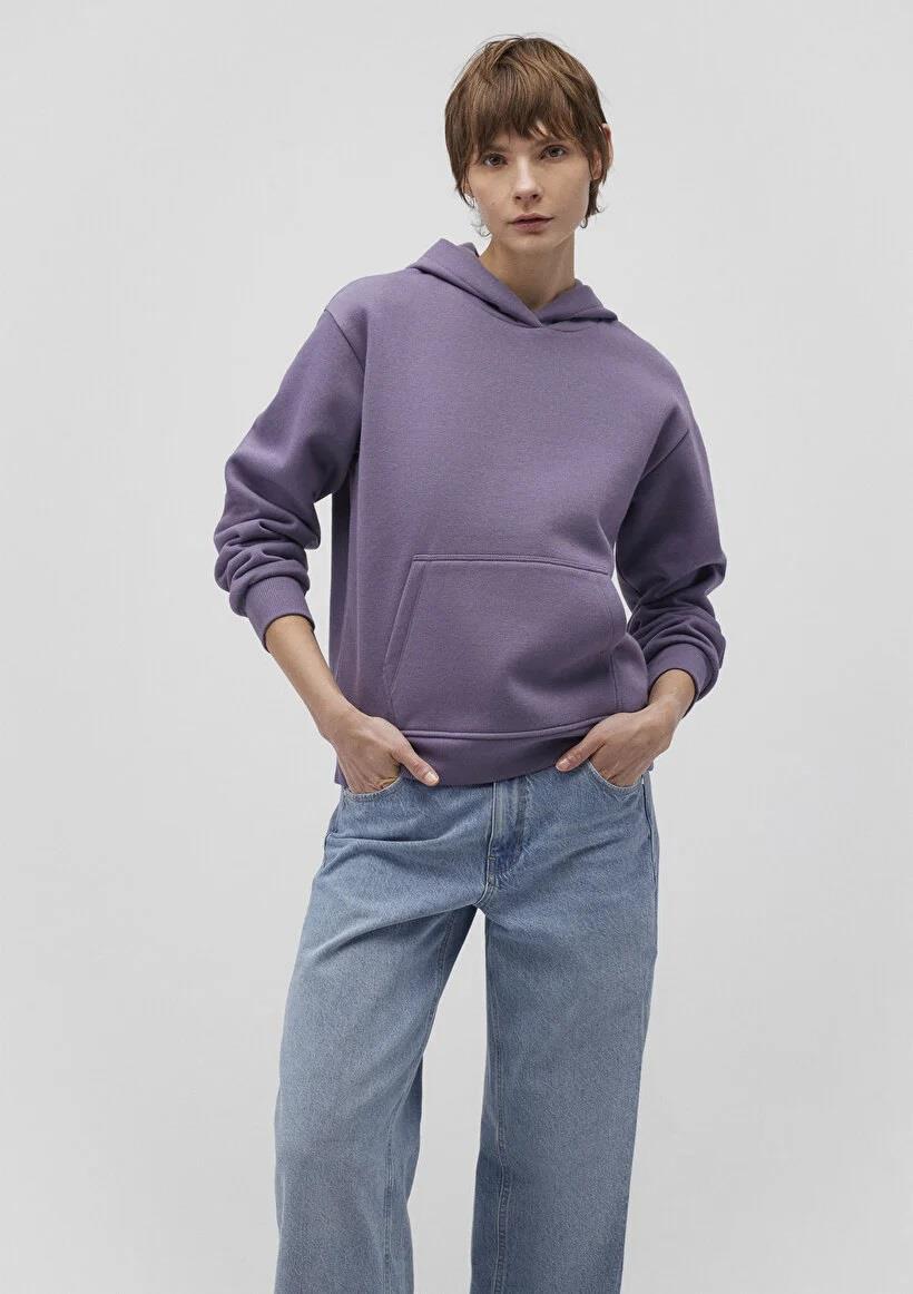 Mavi Kapişonlu Kadın Sweatshirt 167299-70608