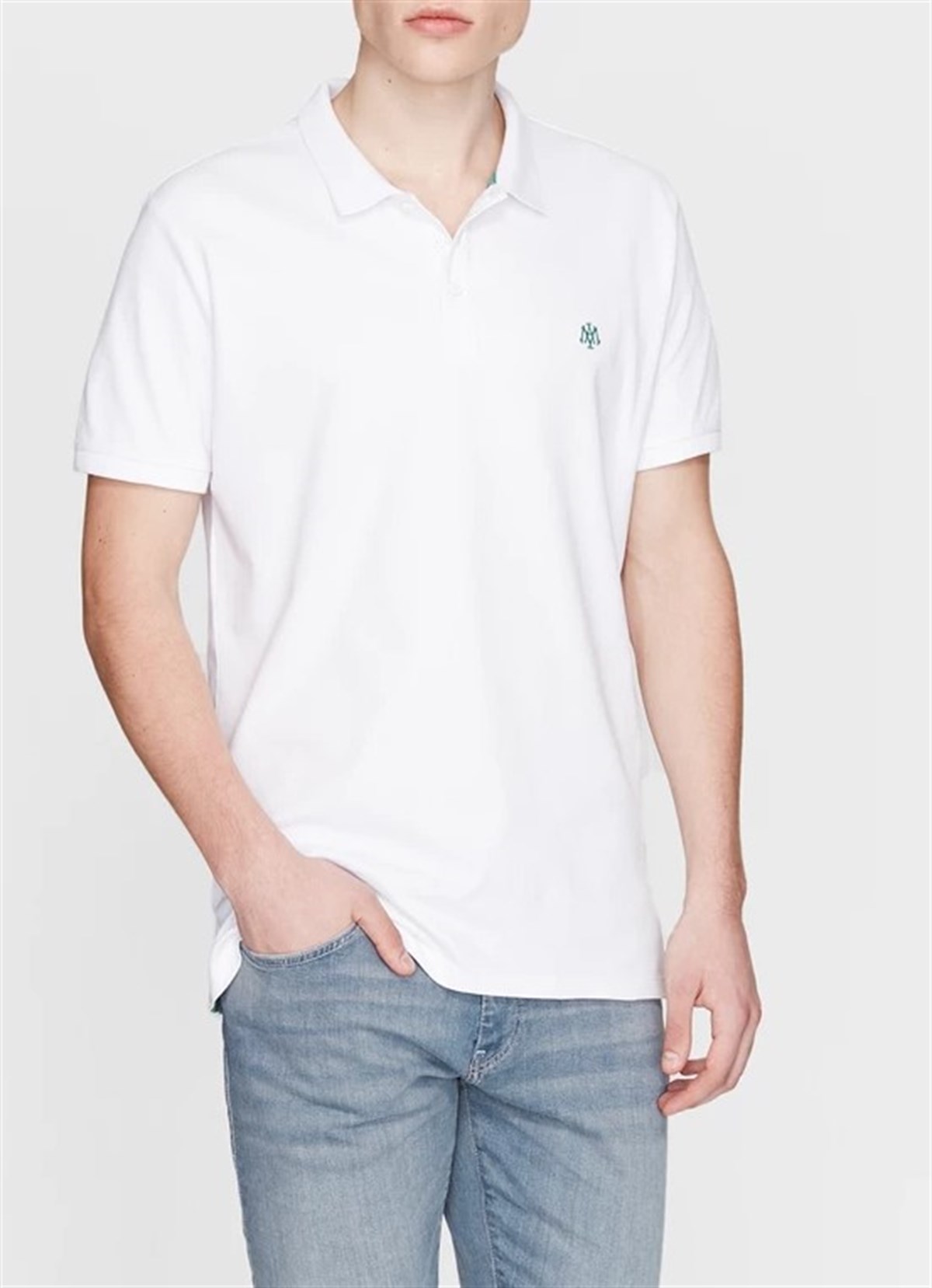 Mavi Erkek Polo Tişört Beyaz 065495-620