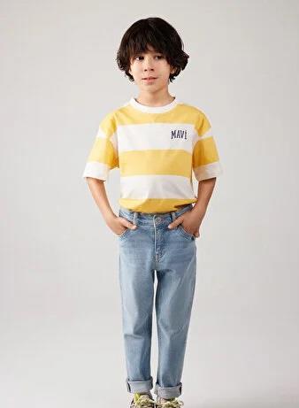 Mavi Logo Baskılı Çocuk T-shirt