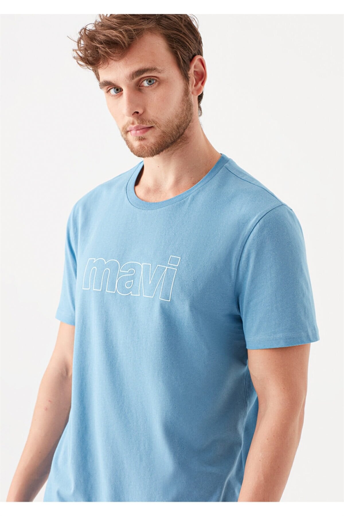 Mavi Logo Erkek T-Shirt  Canlı Mavi 065781-31348
