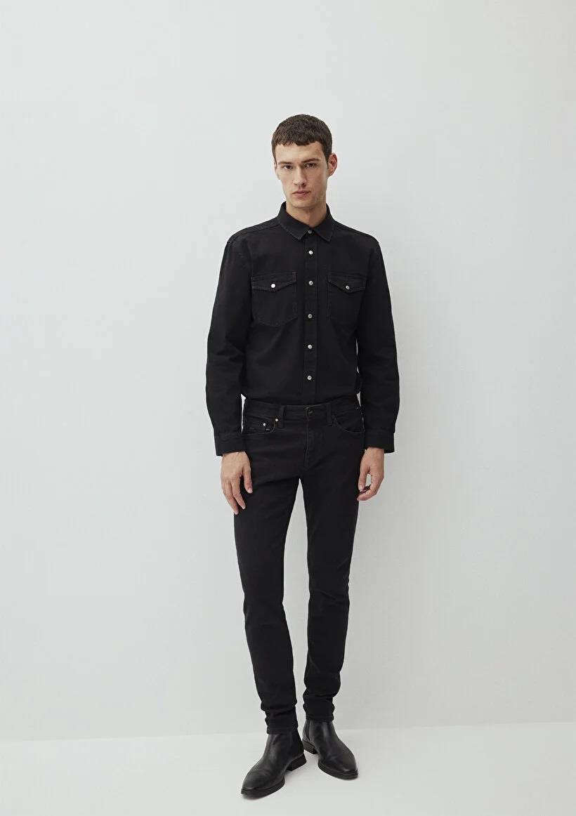 Mavi James Deep Smoke Lux Black Erkek Jean