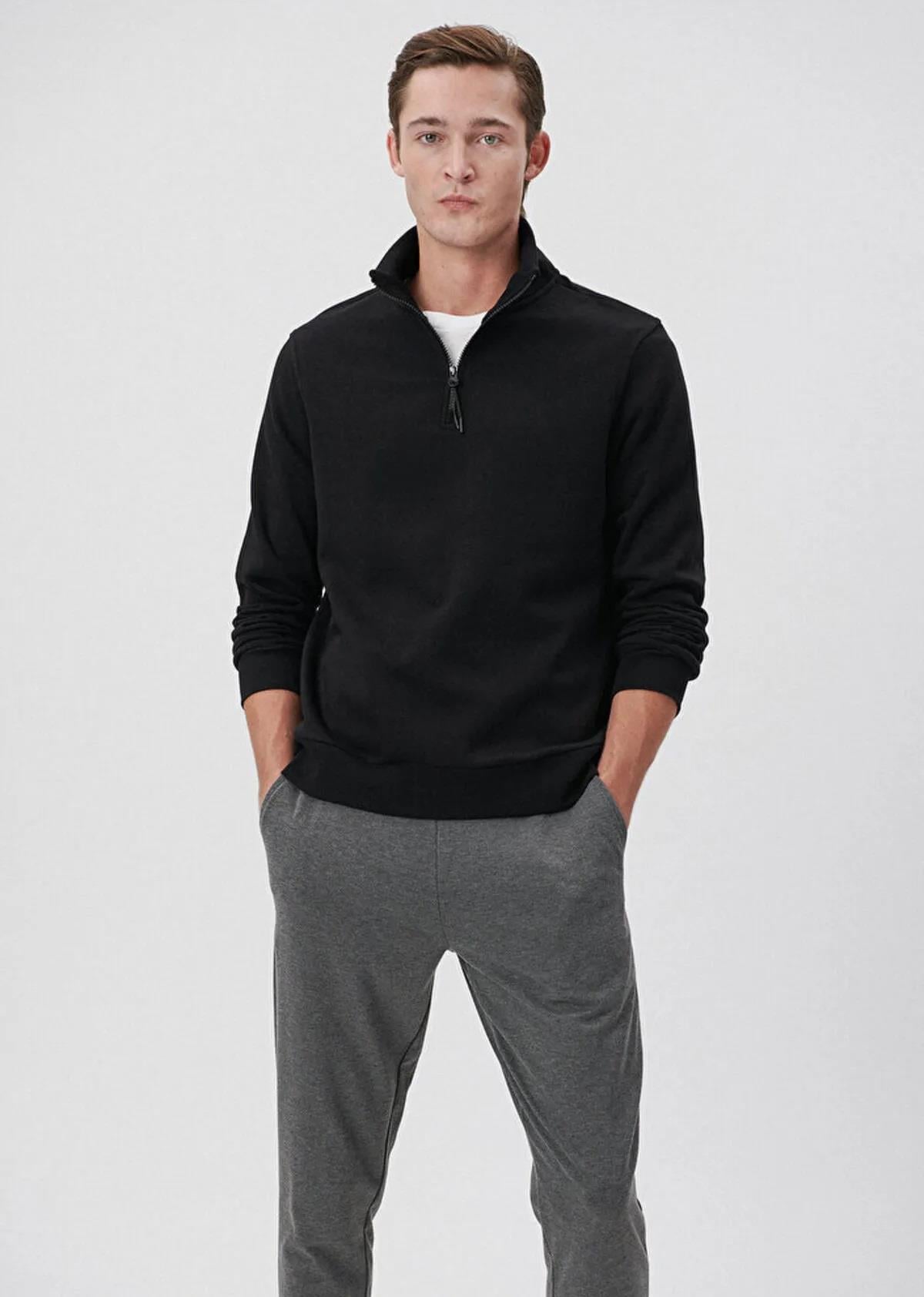 Mavi Yarım Fermuarlı Sweatshirt Siyah 0610908-900