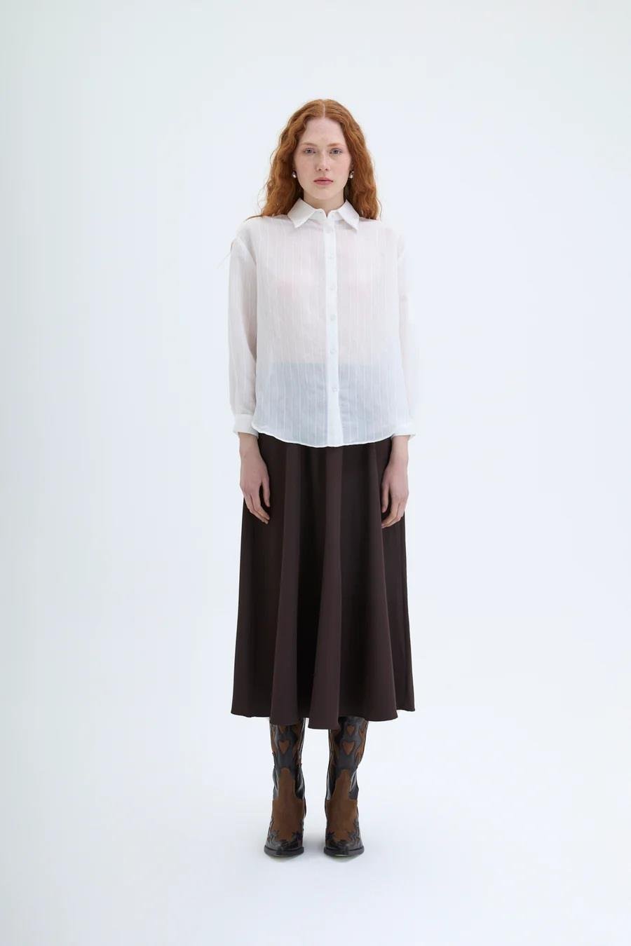 Quzu Oversize Uzun Kollu Gömlek 25YGML00188