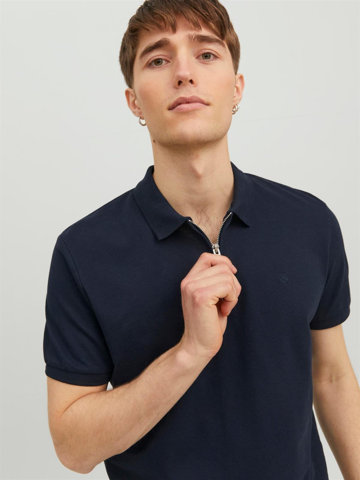 Jack&Jones Premıum Jprblascott Zıp Ss Polo Sn Erkek T-Shirt 12236235